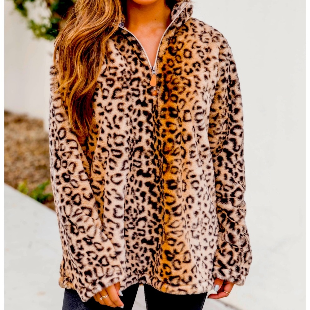 Furry cheetah pullover